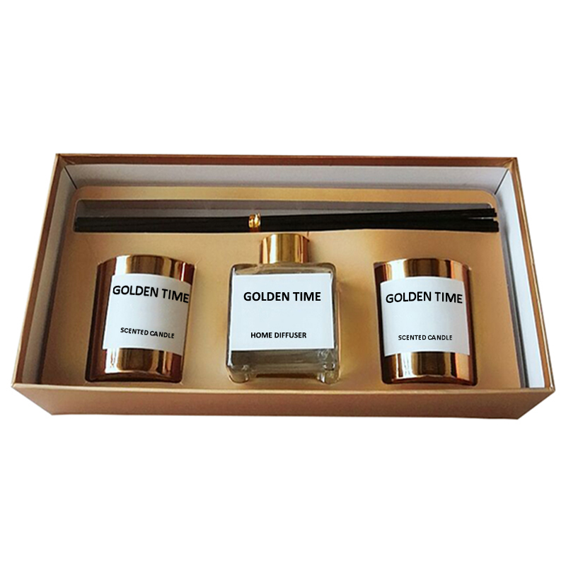 Private label customized luxury scented candle reed diffuser UK home fragrance gift set 